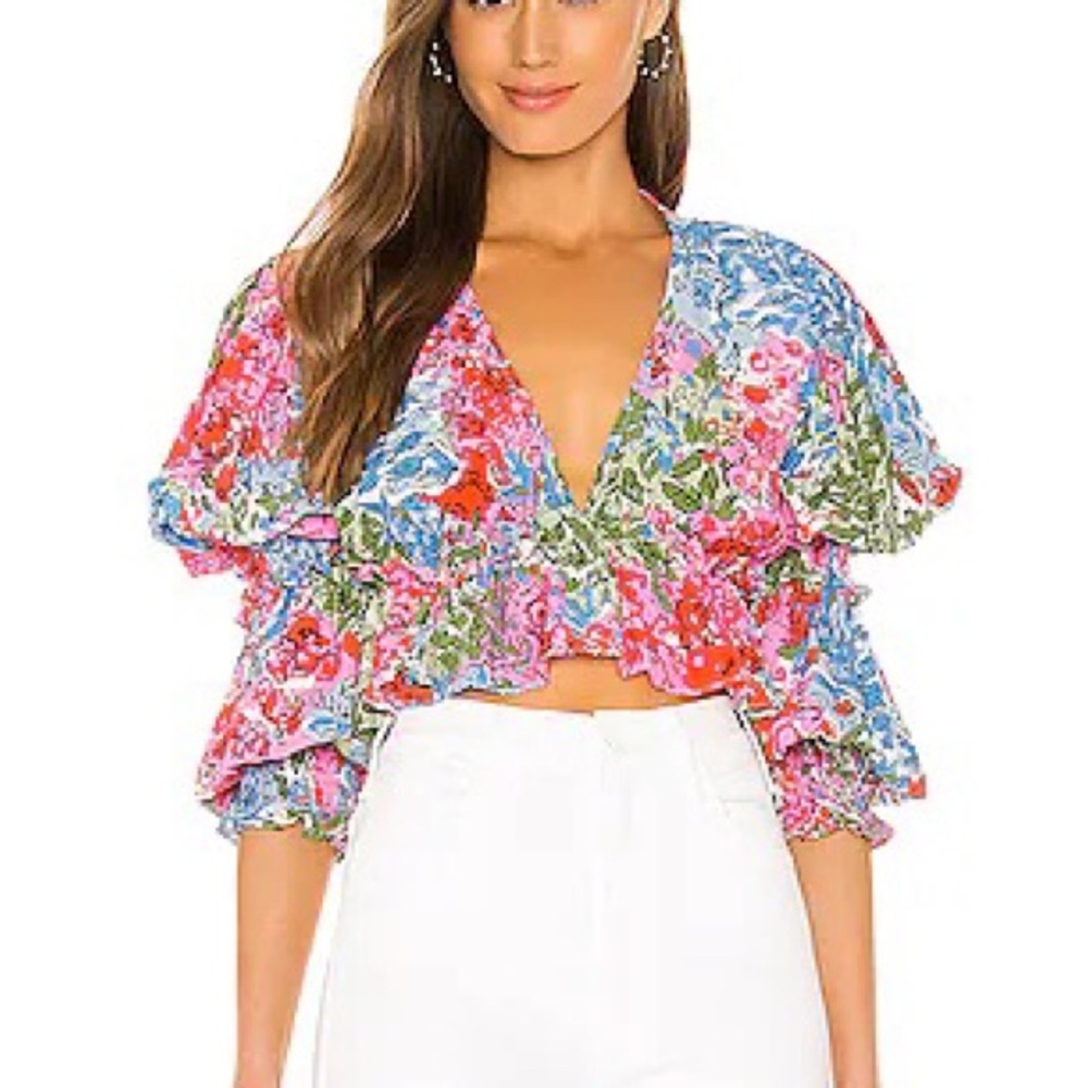 SWF revolve Nova Crop Top Bloom blouse